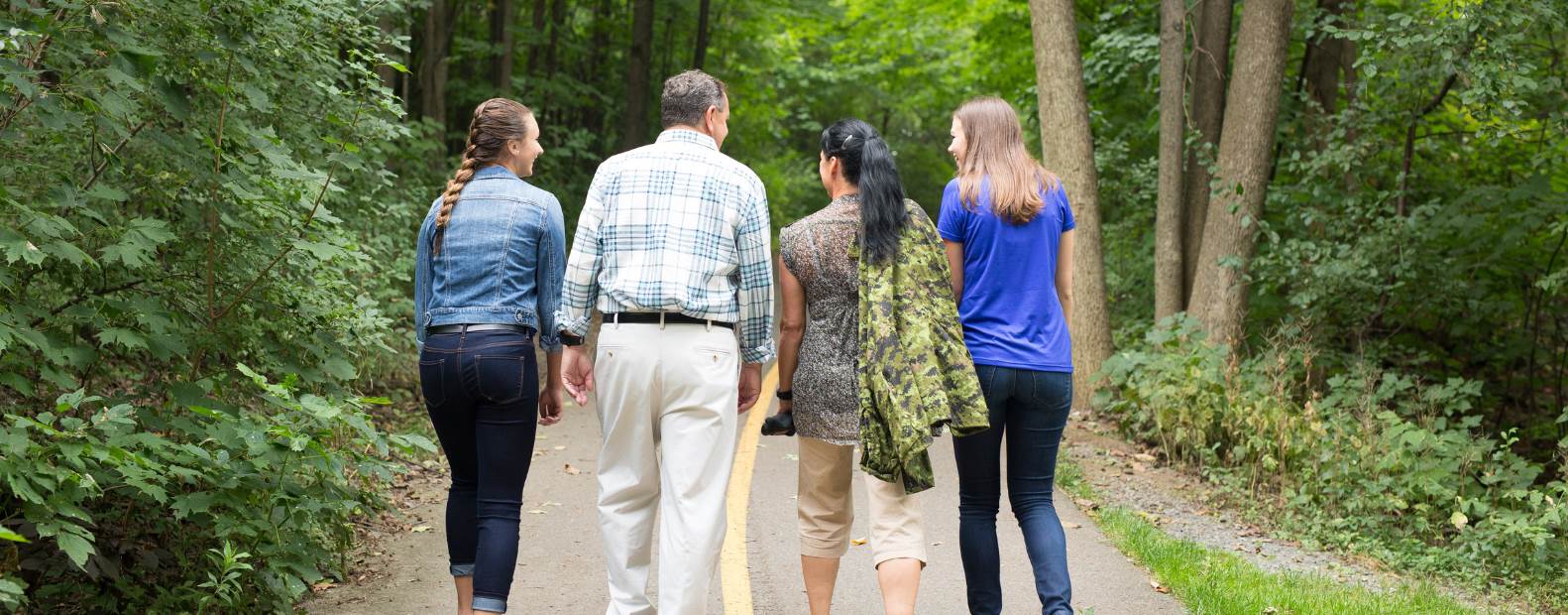 a military family on a path