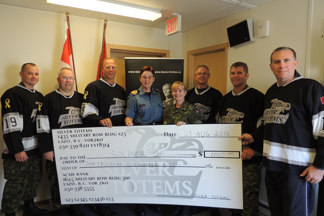 people presenting a cheque for donation